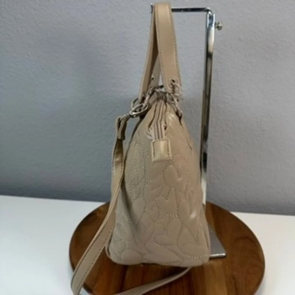 Luv Betsy By Betsy‎ Johnson LBKINLEY Quilted Heart Tan Purse Shoulder Handbag